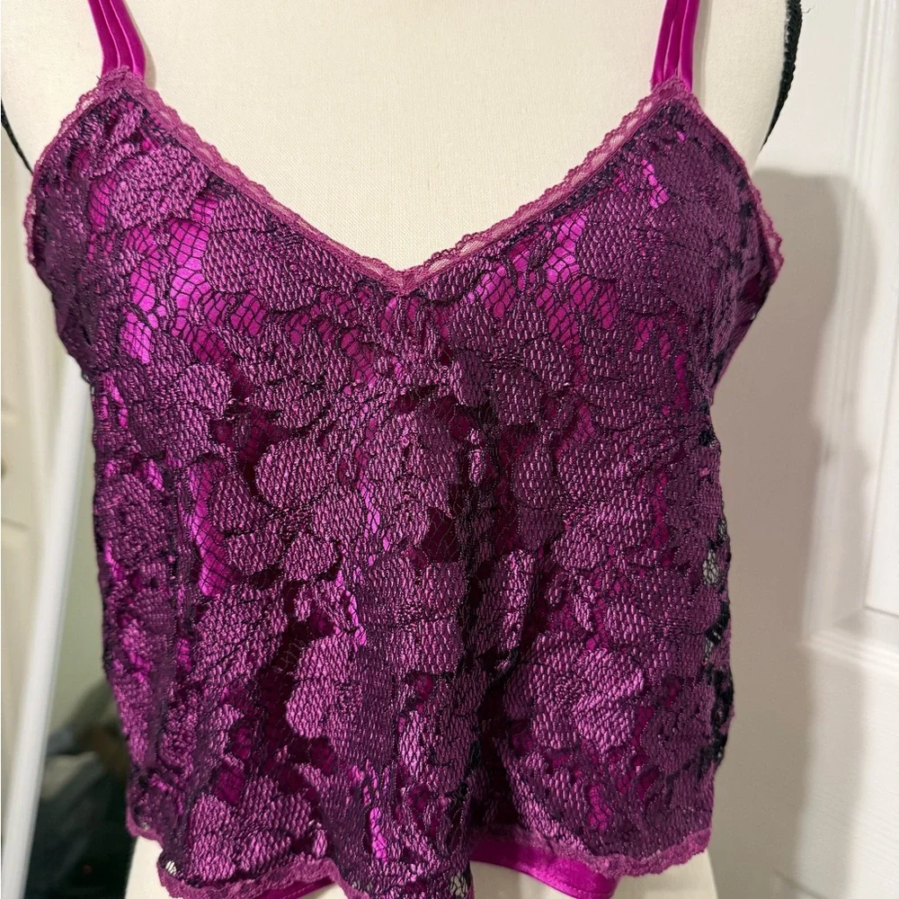 Victoria's Secret Gold Label Lace Camisole in Rich Purple Vintage
